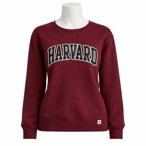 Size L Russell Athletic Women’s Harvard Crewneck Sweatshirt Spellout Burgundy